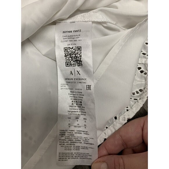 ARMANI Exchange Womens Off Shoulder Top Size Large‎ - Picture 6 of 7